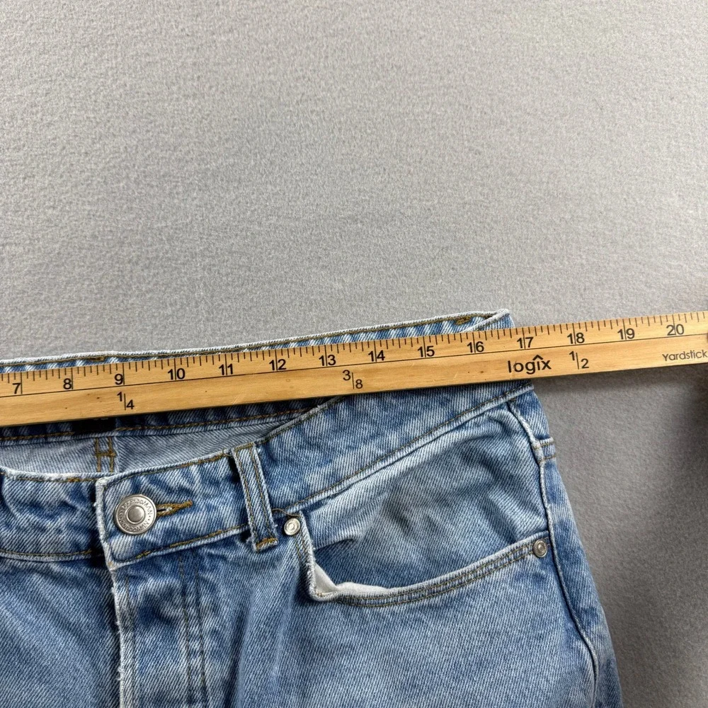 boohooMAN Jeans Mens 32x28‎ Light Blue Straight Leg Denim